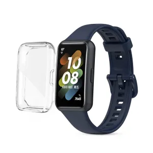 Huawei Watch Band 7 | Silicone Watch Band Strap   TPU Watch Case | Dark Blue