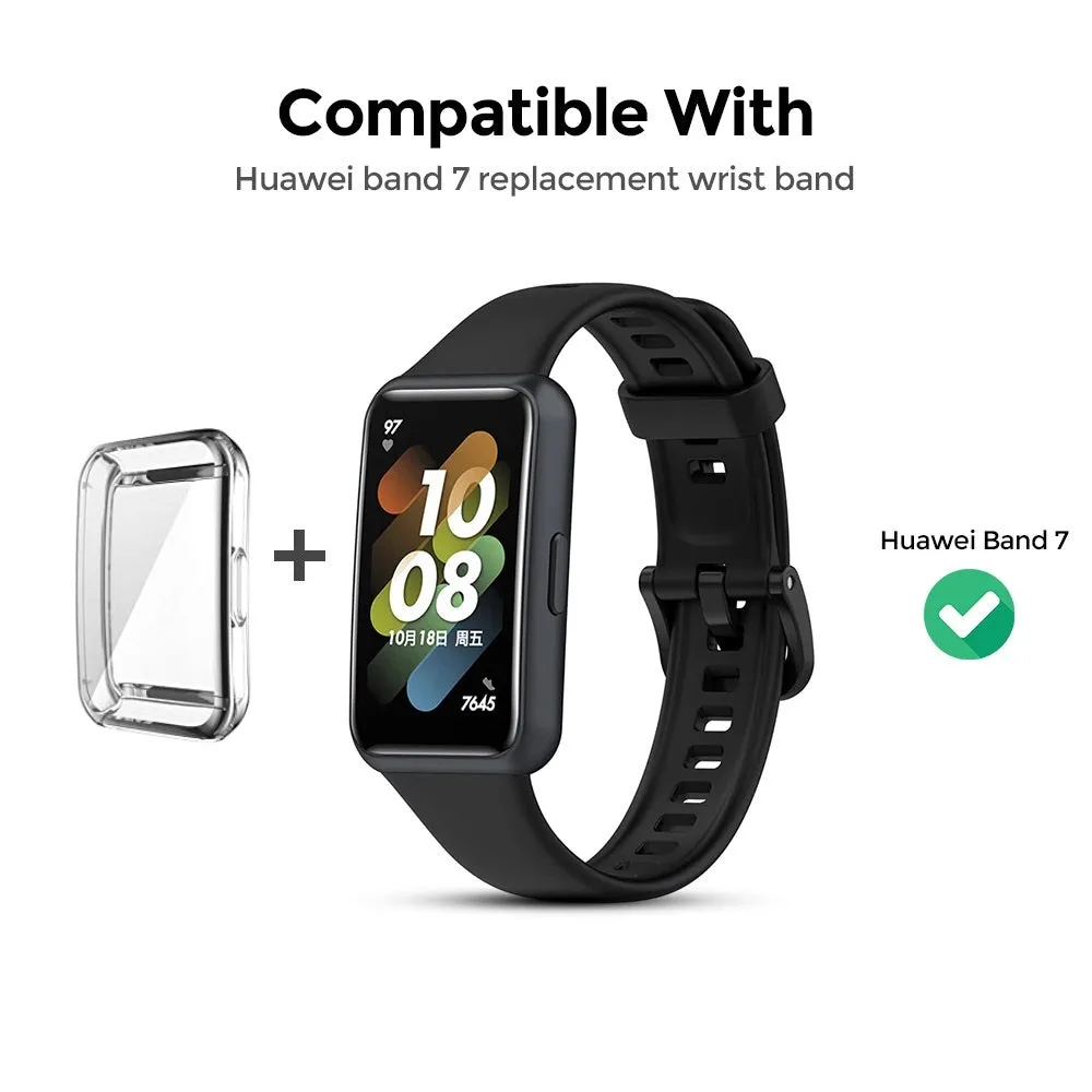 Huawei Watch Band 7 | Silicone Watch Band Strap   TPU Watch Case | Dark Blue