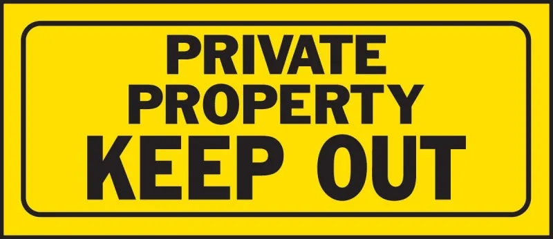 Hy-Ko 23006 Fence Sign, Rectangular, PRIVATE PROPERTY KEEP OUT, Black Legend, Yellow Background, Plastic :EA: QUANTITY: 5