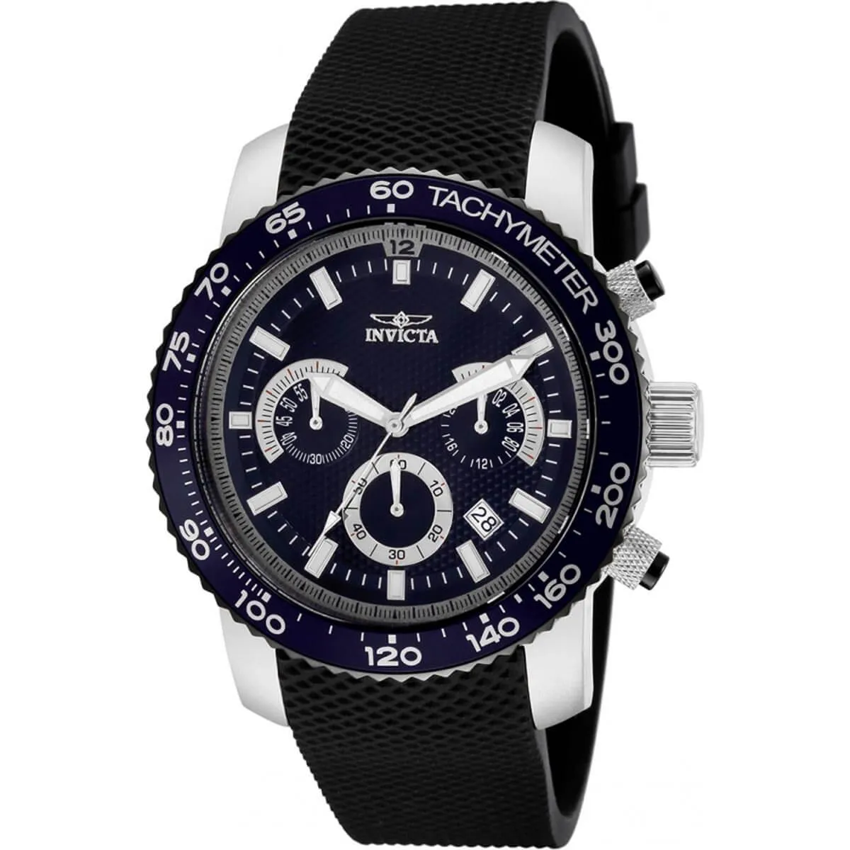 Invicta Men's Chronograph Watch - Specialty Black Polyurethane Rubber Strap | 11292