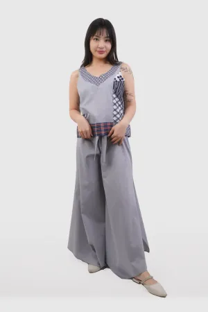 Light Grey Cotton Sleeveless Shirt | Ada