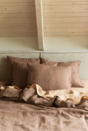 Linen pillowcase in Rosy Brown