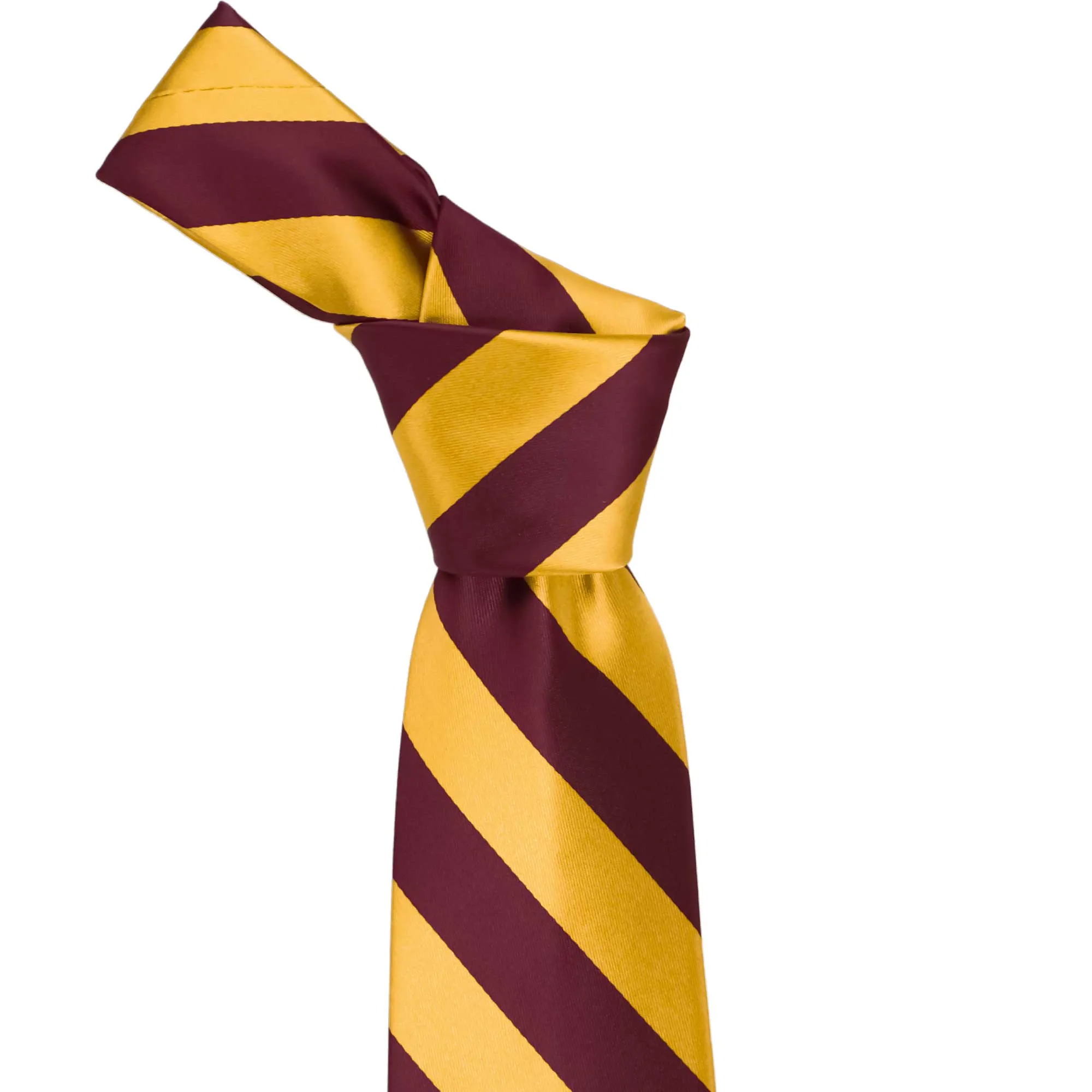 Maroon and Golden Yellow Striped Tie