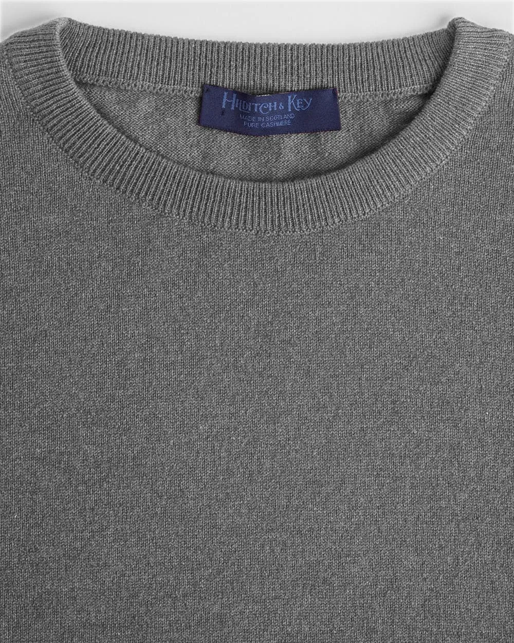 Mid Grey Crew Neck Cashmere Sweater