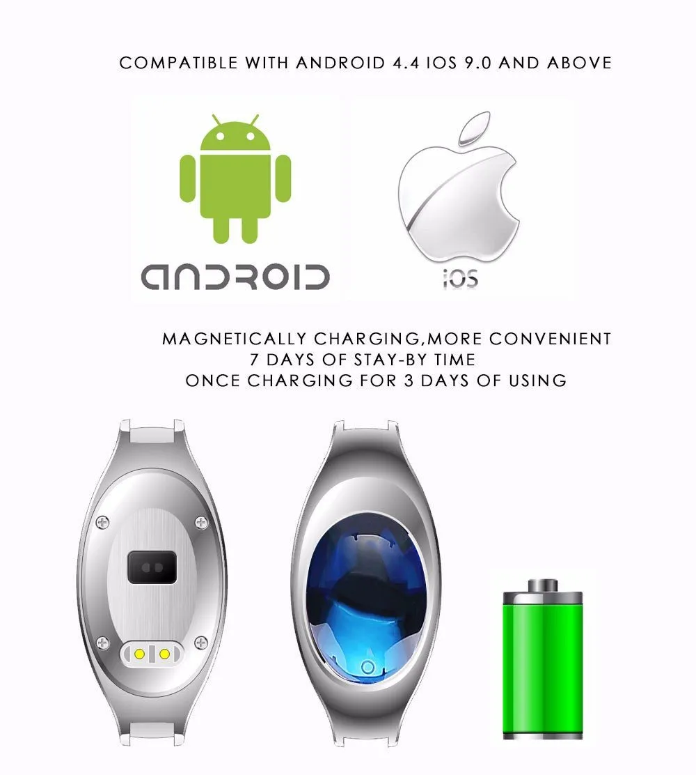 New Ladies Heart Rate Monitor Pedometer Fitness Tracker Smart Watch For Android IOS