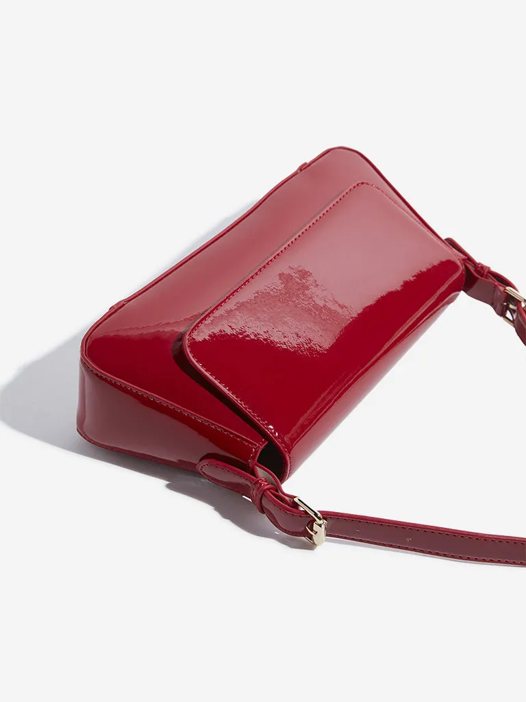 Nuon Red Baguette Bag
