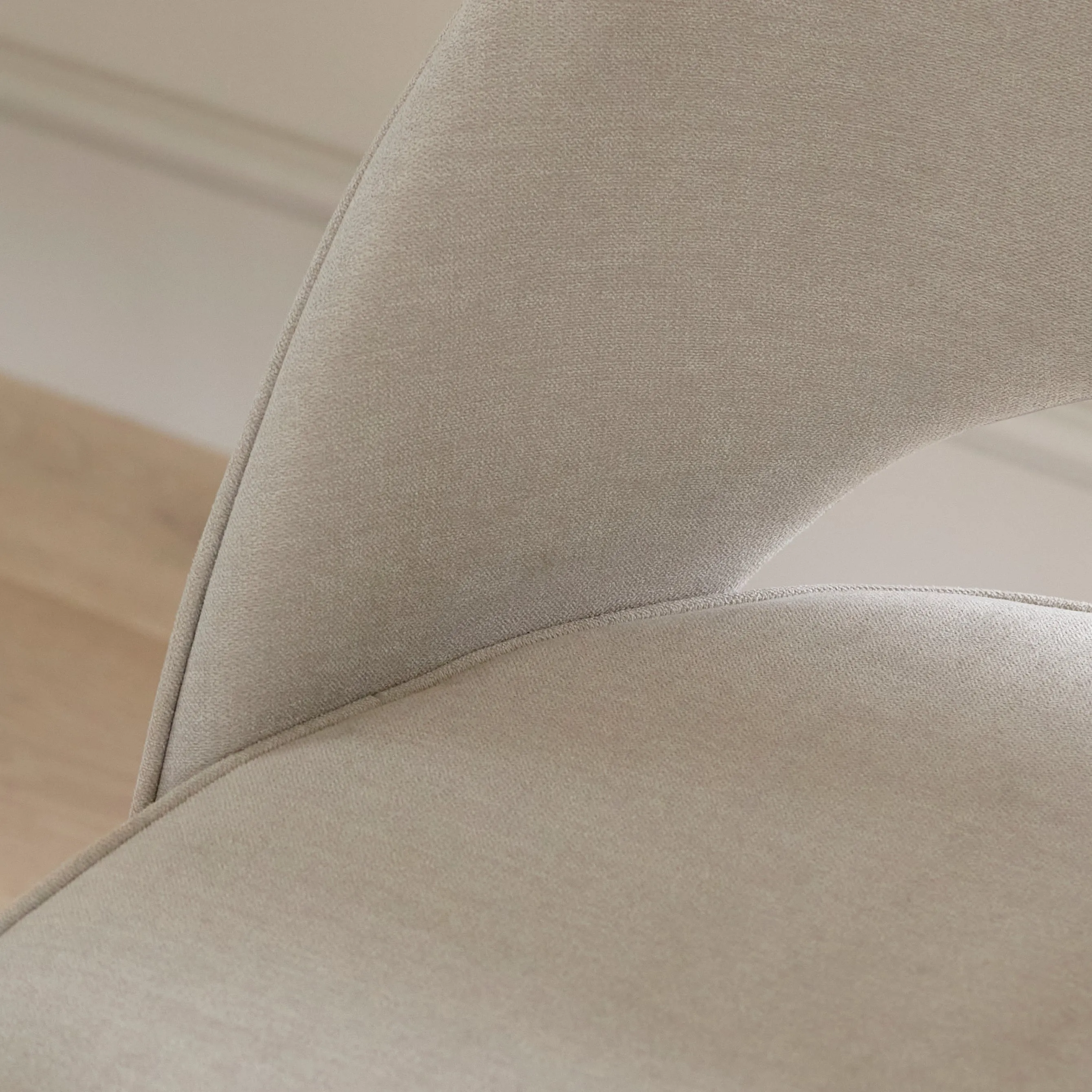 Outlet - Marilyn Dining Chairs - Set of 2 - Soft Beige with Whitewash Oak Legs