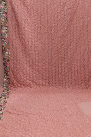 Parsi Gara Georgette Saree: Exquisite Pink Hand Embroidery