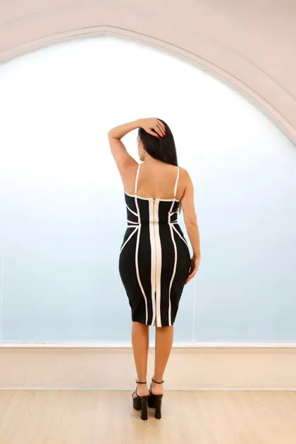 Pencil dress with piping details | SUZY DRESS