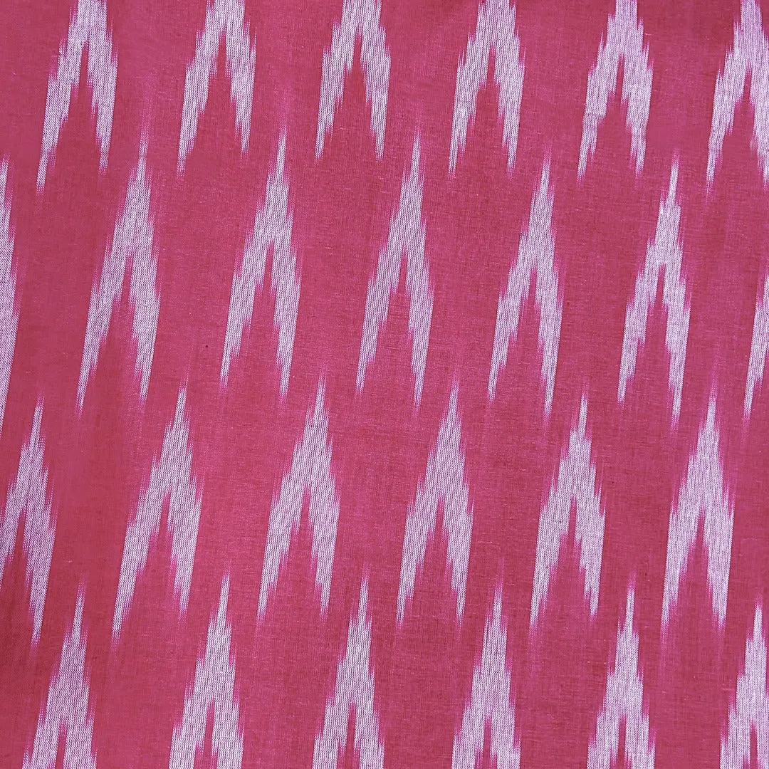 Pink Chevron Cotton Ikat Fabric