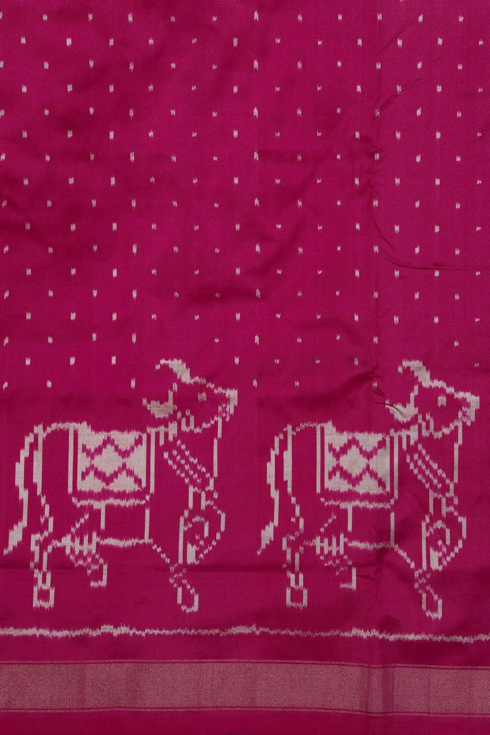 Pochampally Ikat Silk Magenta-Pink Saree
