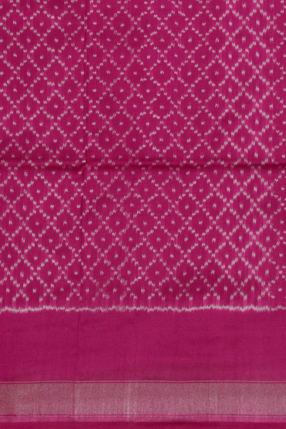 Pochampally Ikat Silk Magenta-Pink Saree