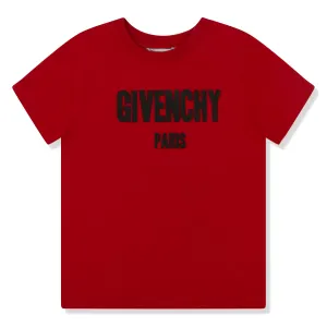 Preloved - Givenchy Paris Logo Red Black Kids T Shirt