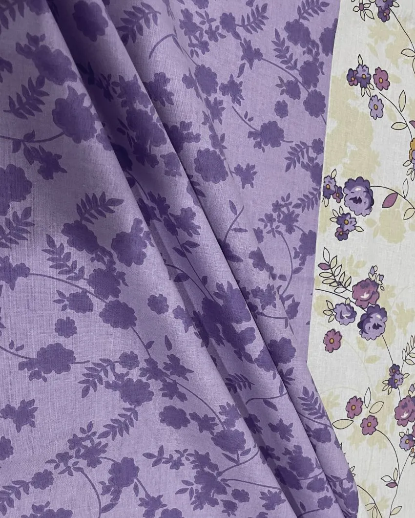 Purple Veda Pure Cotton Single Bedsheet With Pillow Cover | 90 x 60 inches