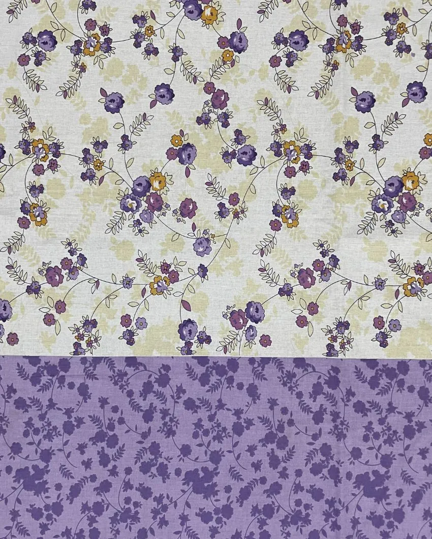 Purple Veda Pure Cotton Single Bedsheet With Pillow Cover | 90 x 60 inches