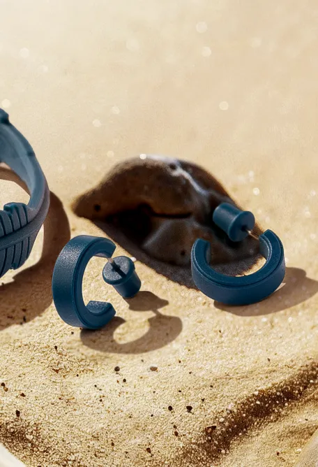 QALO Conscious Unisex Stormy Blue Step Earrings