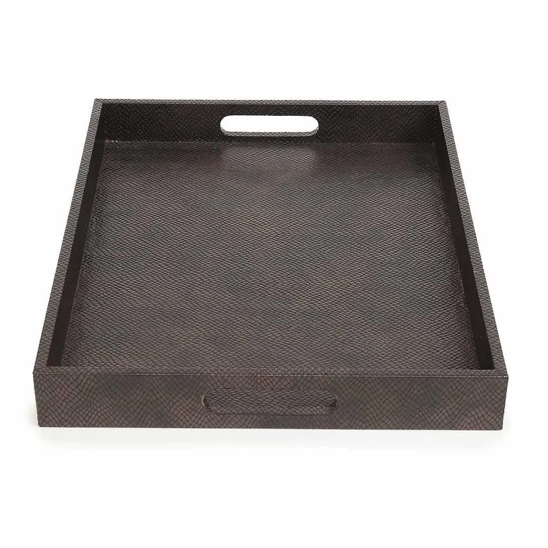 Rectangular Serving Tray Dark Brown