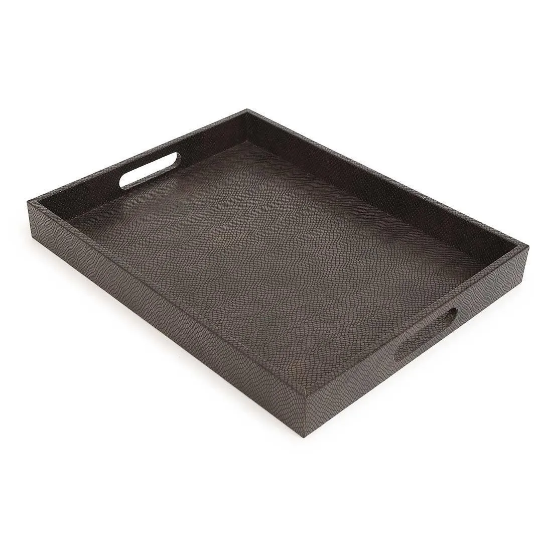 Rectangular Serving Tray Dark Brown