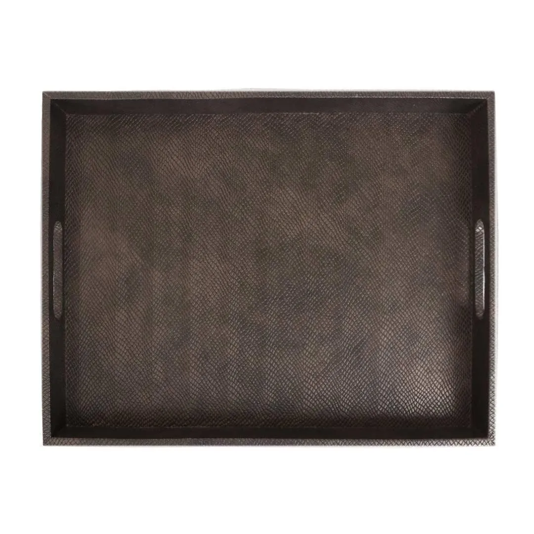 Rectangular Serving Tray Dark Brown