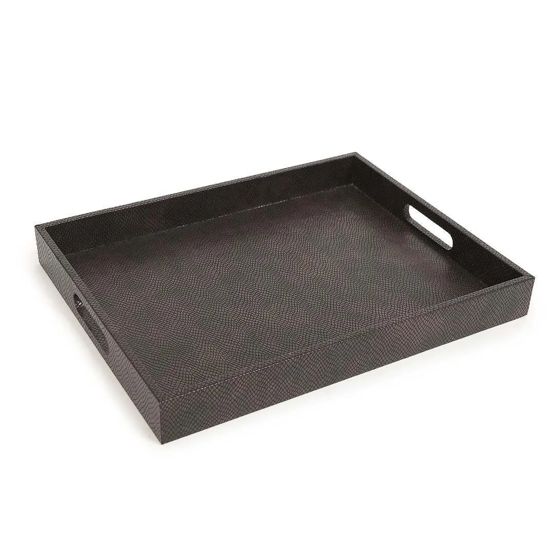 Rectangular Serving Tray Dark Brown