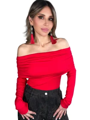 Red Off The Shoulder Top