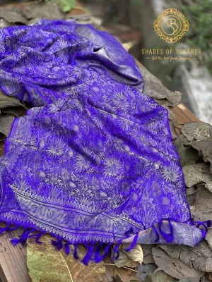 Regal Purple Banarasi Silk Handloom Scarf