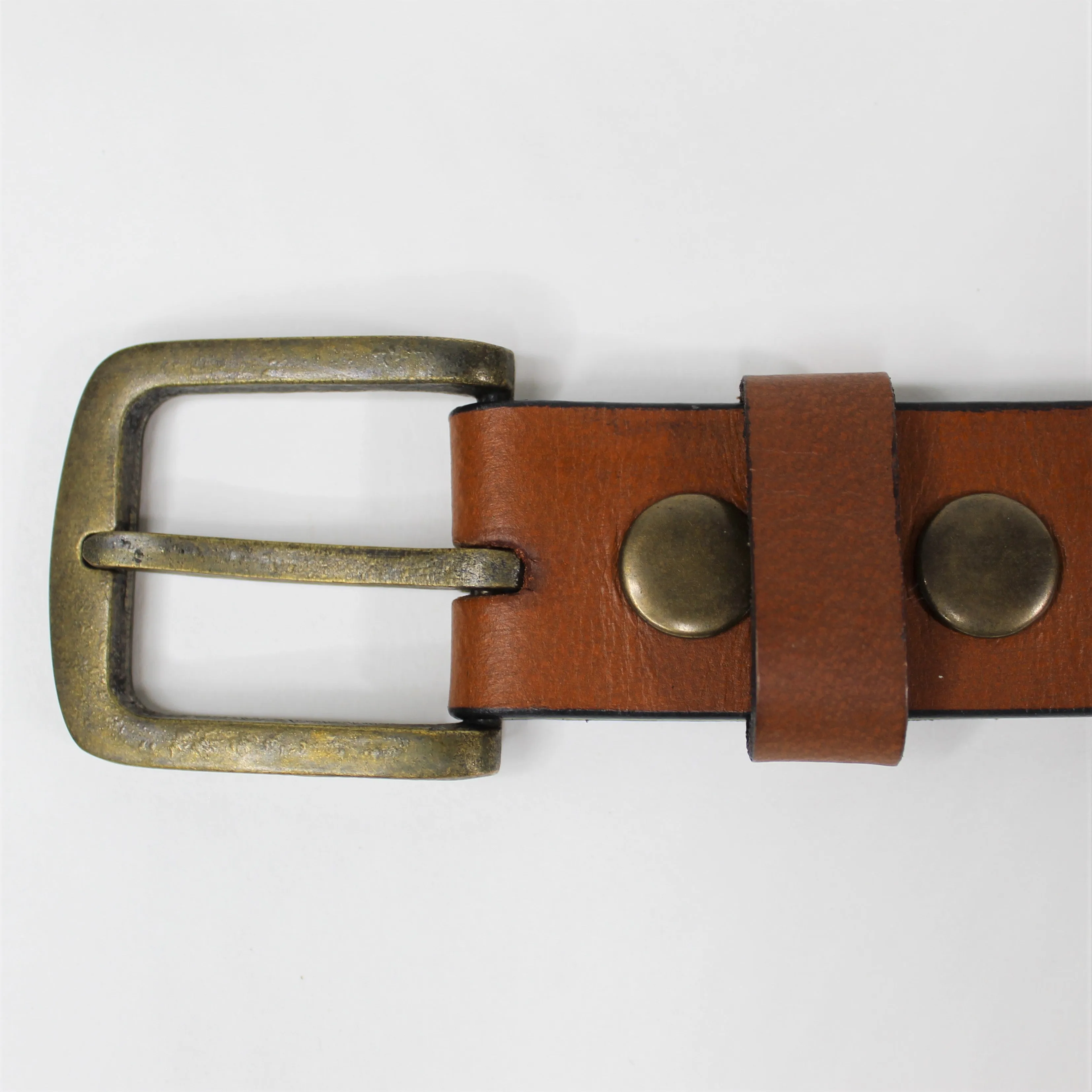 RH Embroidered Leather Belt - Ivory