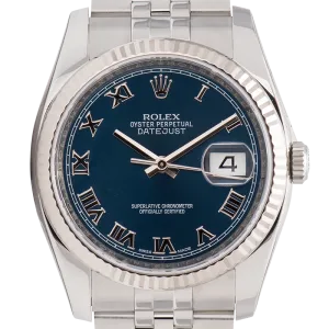 Rolex DateJust 36mm Stainless Steel Blue Dial Oyster 116234