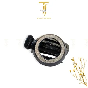 Round Zircon Clip (Black)