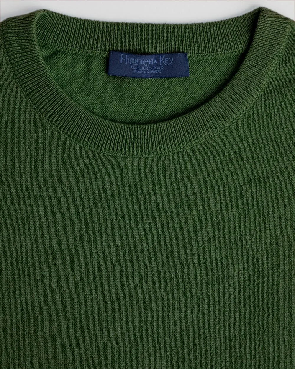 Serpentine Green Crew Neck Cashmere Sweater