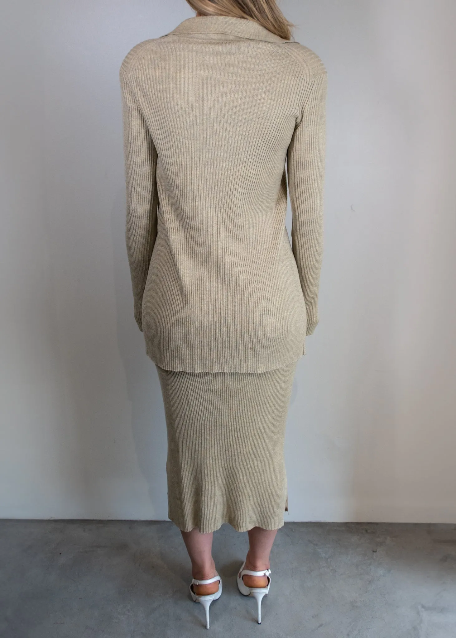 The Row Beige Ribbed Set