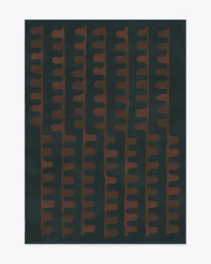 Veza Midnight & Coral Tufted Rug