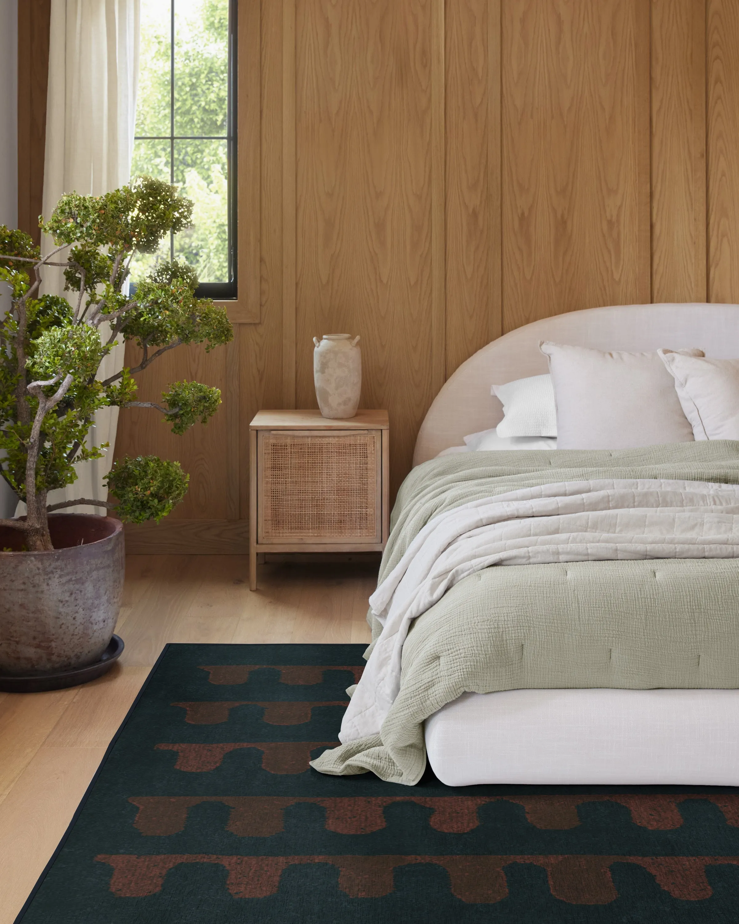 Veza Midnight & Coral Tufted Rug