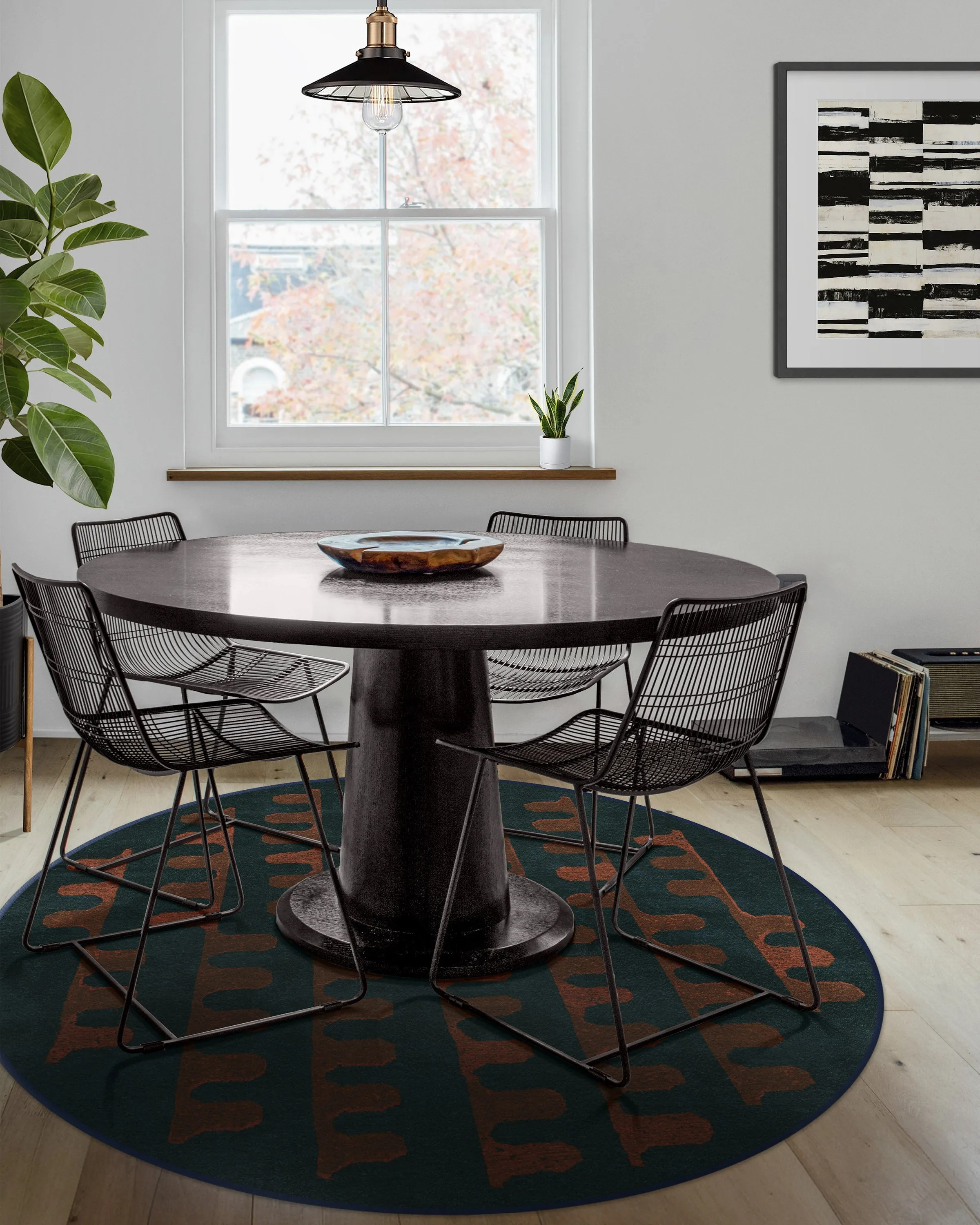Veza Midnight & Coral Tufted Rug