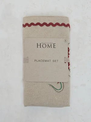 Westside Home Multicolour Elephant Embroidered Placemats (Set of 4)
